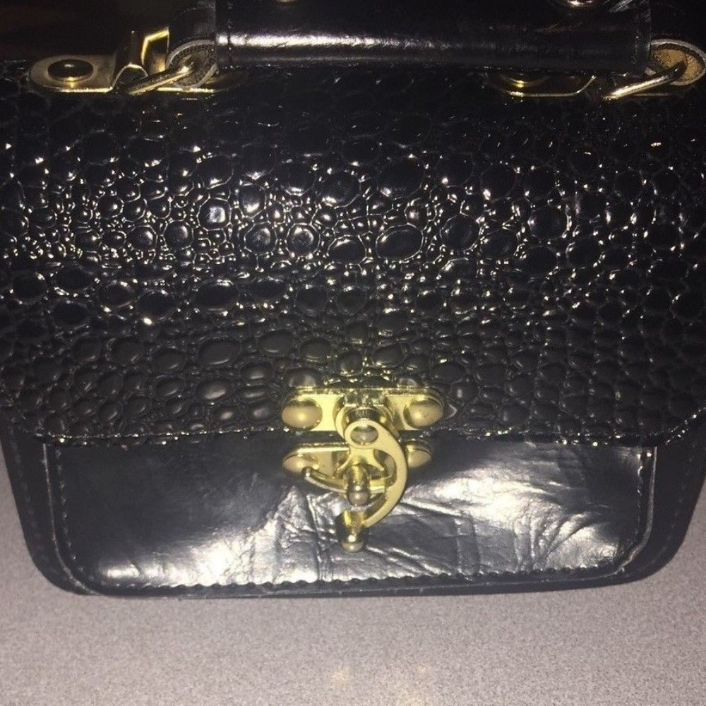 UNBRANDED - UNKNOWN  BLACK LEATHER TEXTURED PURSE